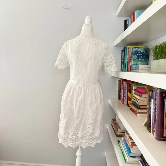Spell White Embroidered Lace Mini Dress Medium - Picture 7 of 16
